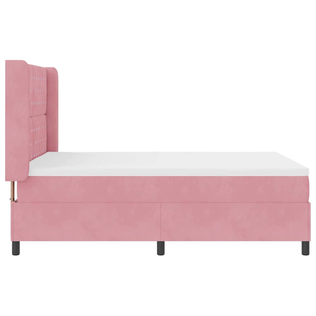 Boxspringbed met LED-striplichten Roze 140 x 200 cm Fluweel is nu te koop bij PeponiXL, paradijselijk wonen!