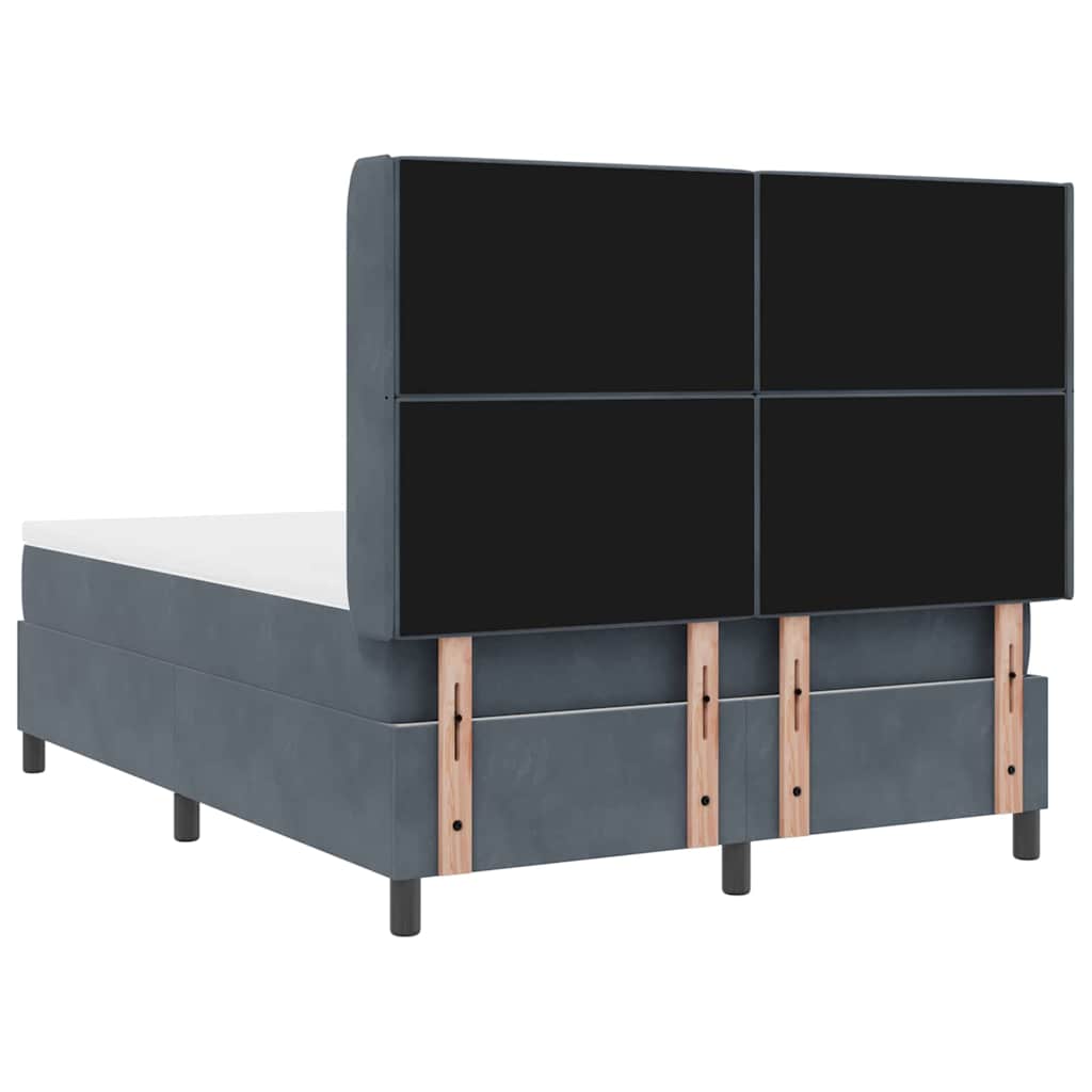 Boxspringbed met matras Donkergrijs 160 x 200 cm Fluweel is nu te koop bij PeponiXL, paradijselijk wonen!