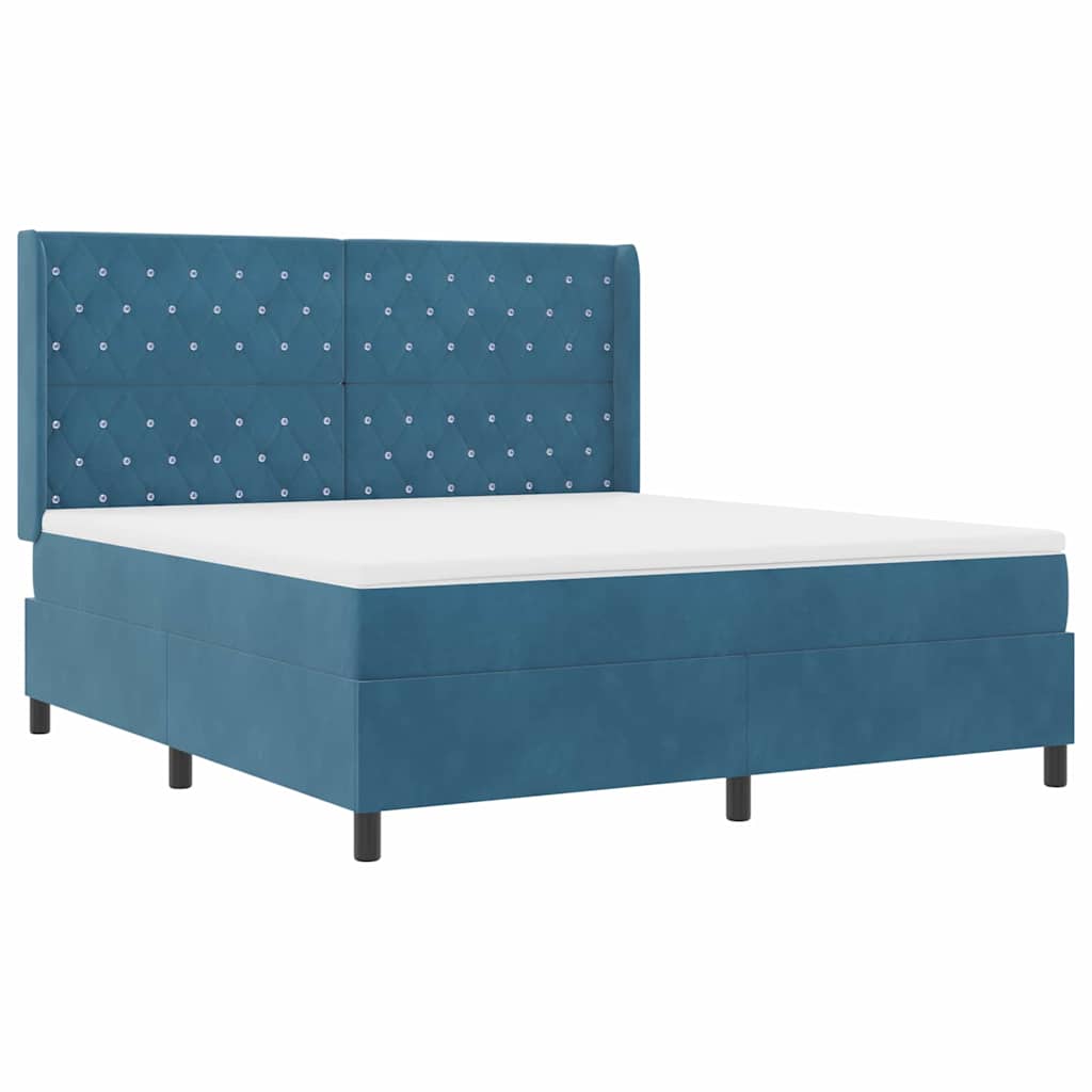 Boxspringbed met matras met LED Blauw 180 x 200 cm Fluweel