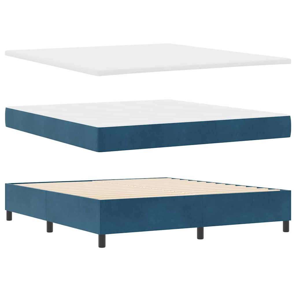 Boxspringbed met matras met LED Blauw 180 x 200 cm Fluweel