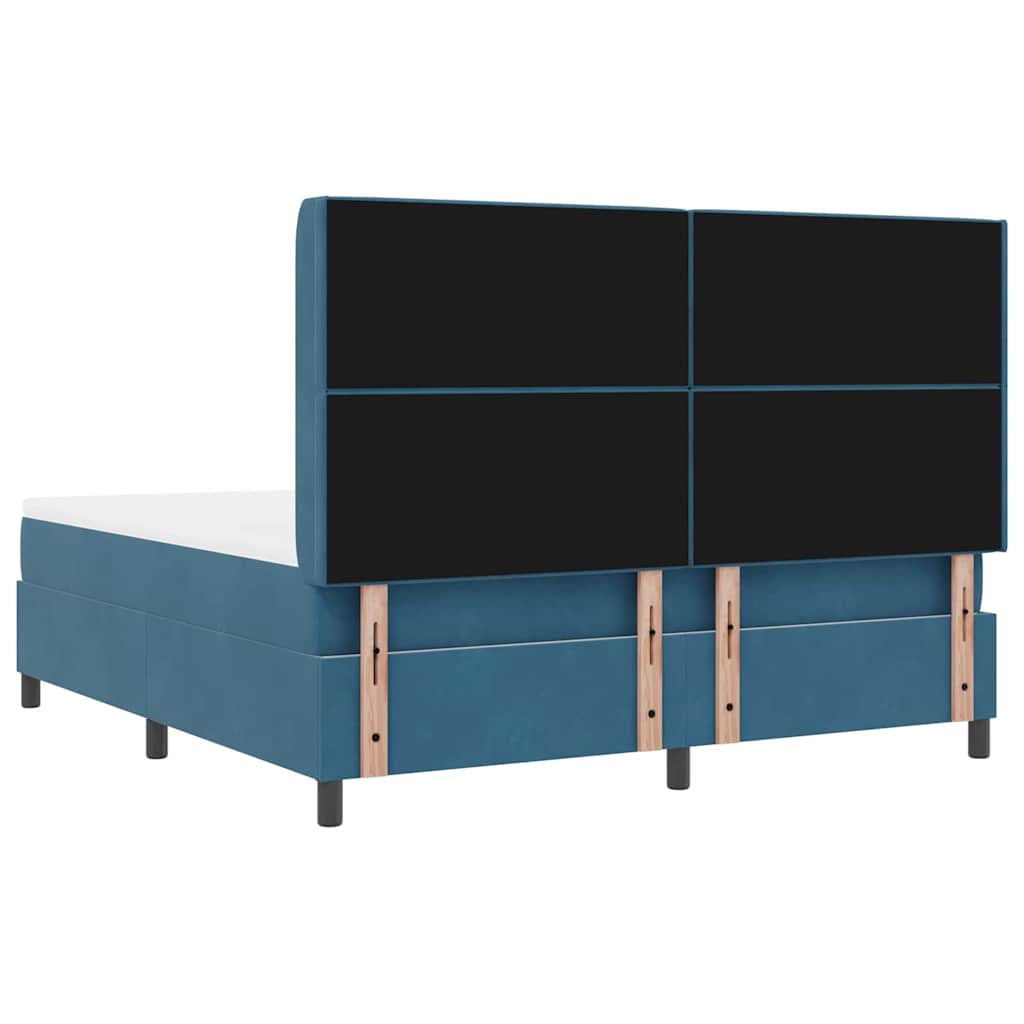 Boxspringbed met matras met LED Blauw 180 x 200 cm Fluweel