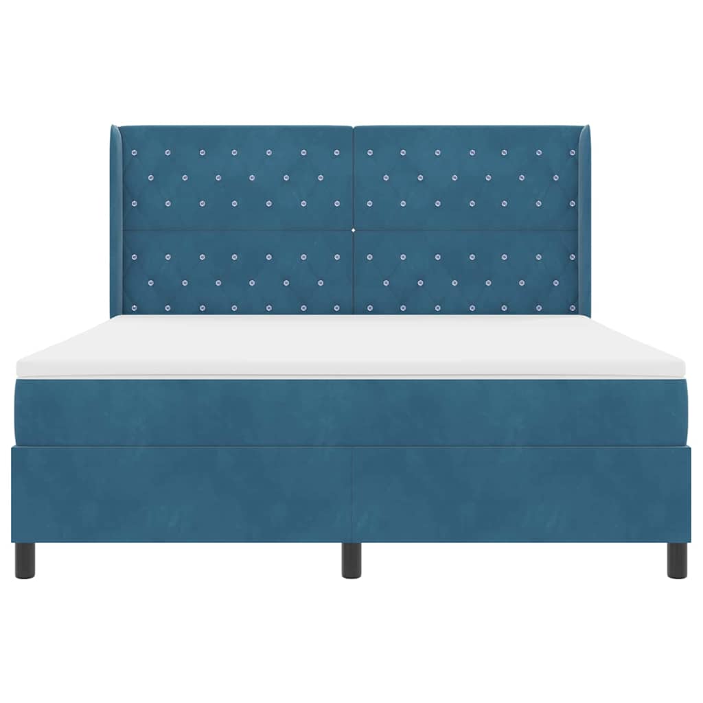 Boxspringbed met matras met LED Blauw 180 x 200 cm Fluweel