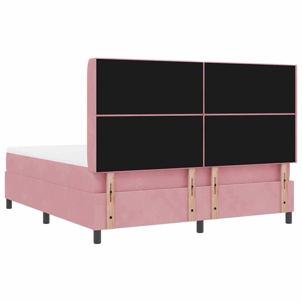 Boxspringbed met matras met LED Roze 180 x 200 cm Fluweel is nu te koop bij PeponiXL, paradijselijk wonen!