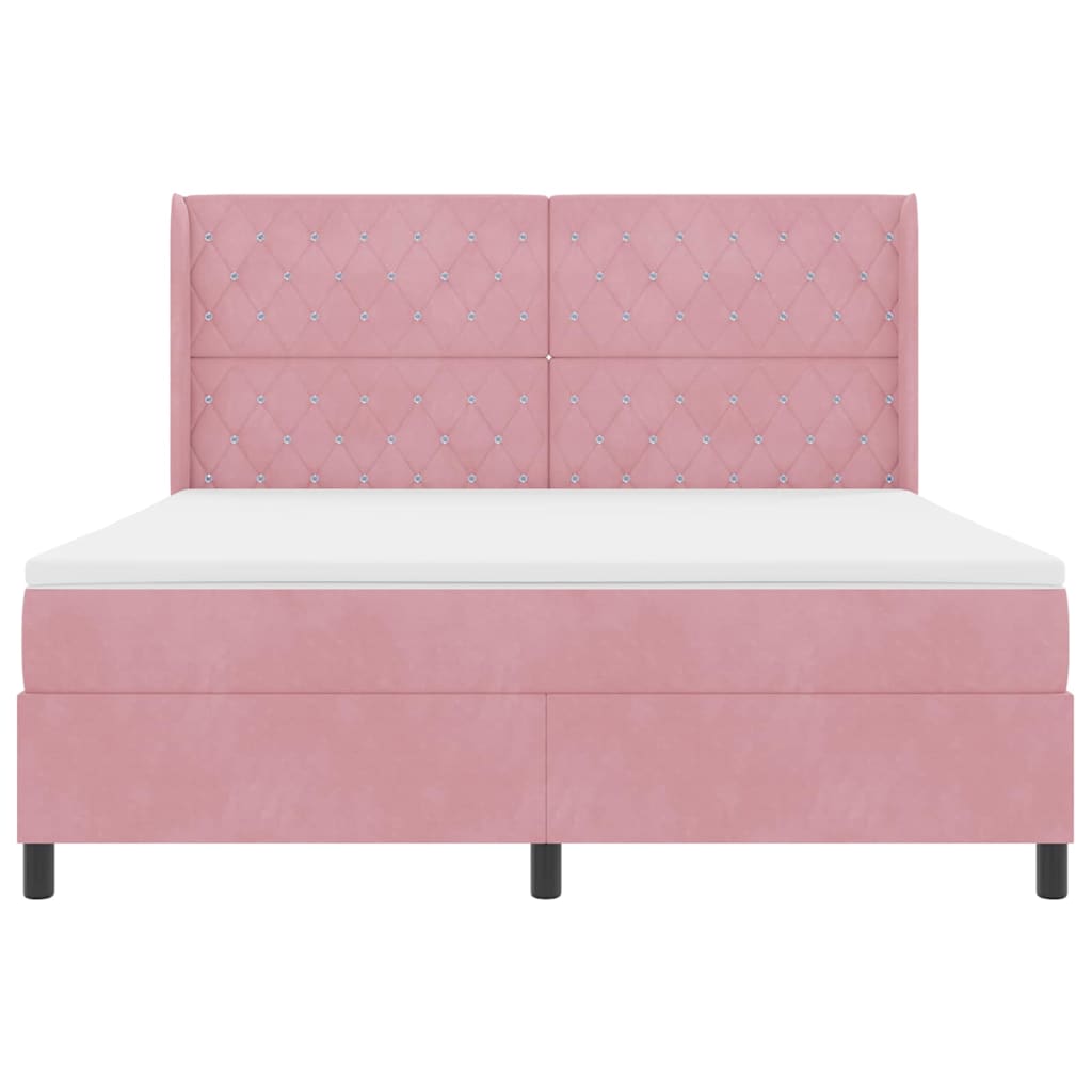 Boxspringbed met matras met LED Roze 180 x 200 cm Fluweel is nu te koop bij PeponiXL, paradijselijk wonen!