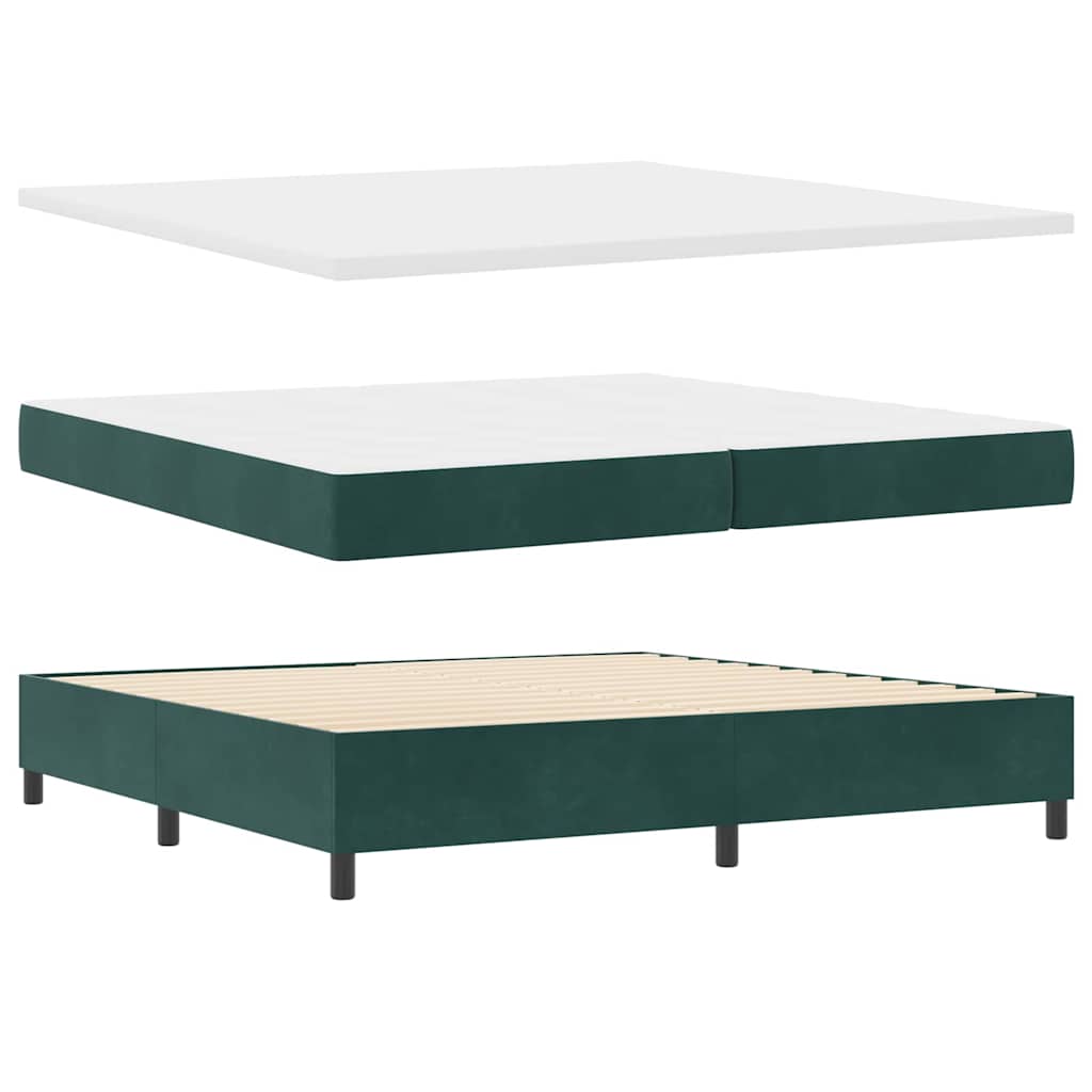 Boxspringbed met matras Donkergroen 200 x 200 cm Fluweel