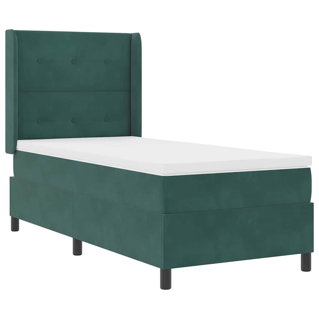 Boxspringbed met hoofdeinde Donkergroen 80 x 200 cm Fluweel
