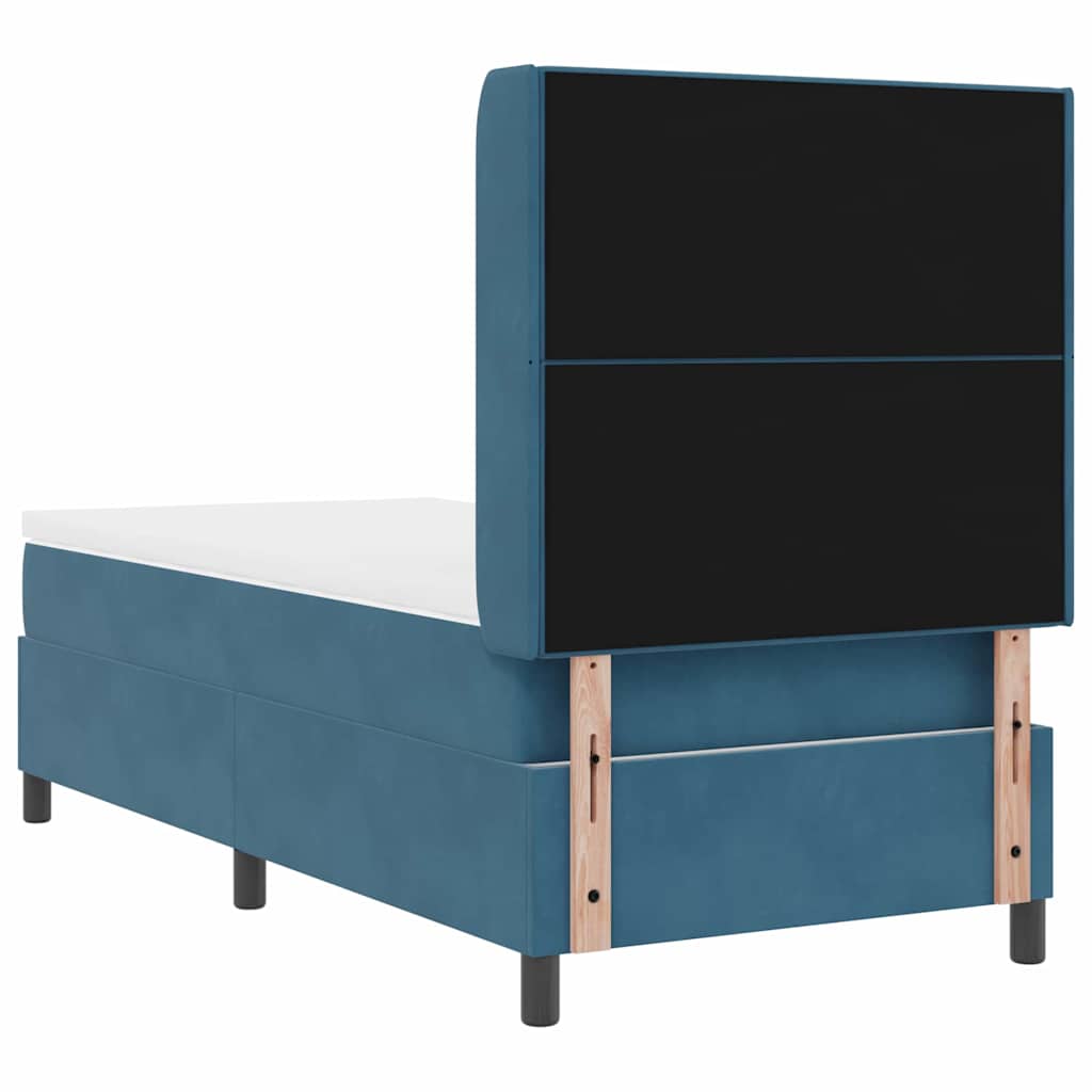 Boxspringbed met LED-stripverlichting Blauw 80 x 200 cm Fluweel