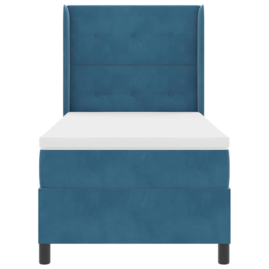 Boxspringbed met LED-stripverlichting Blauw 80 x 200 cm Fluweel