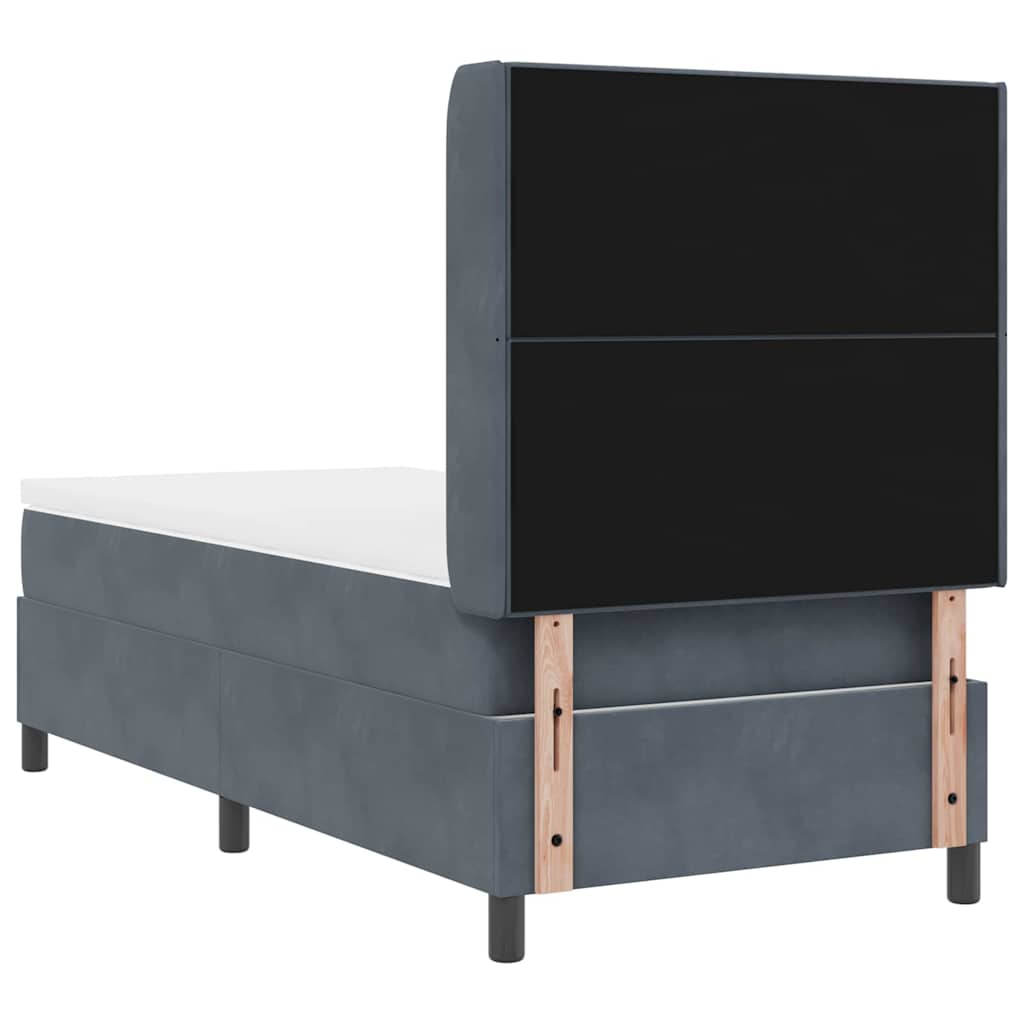 Boxspringbed met matras met LED Donkergrijs 90 x 190 cm Fluweel is nu te koop bij PeponiXL, paradijselijk wonen!