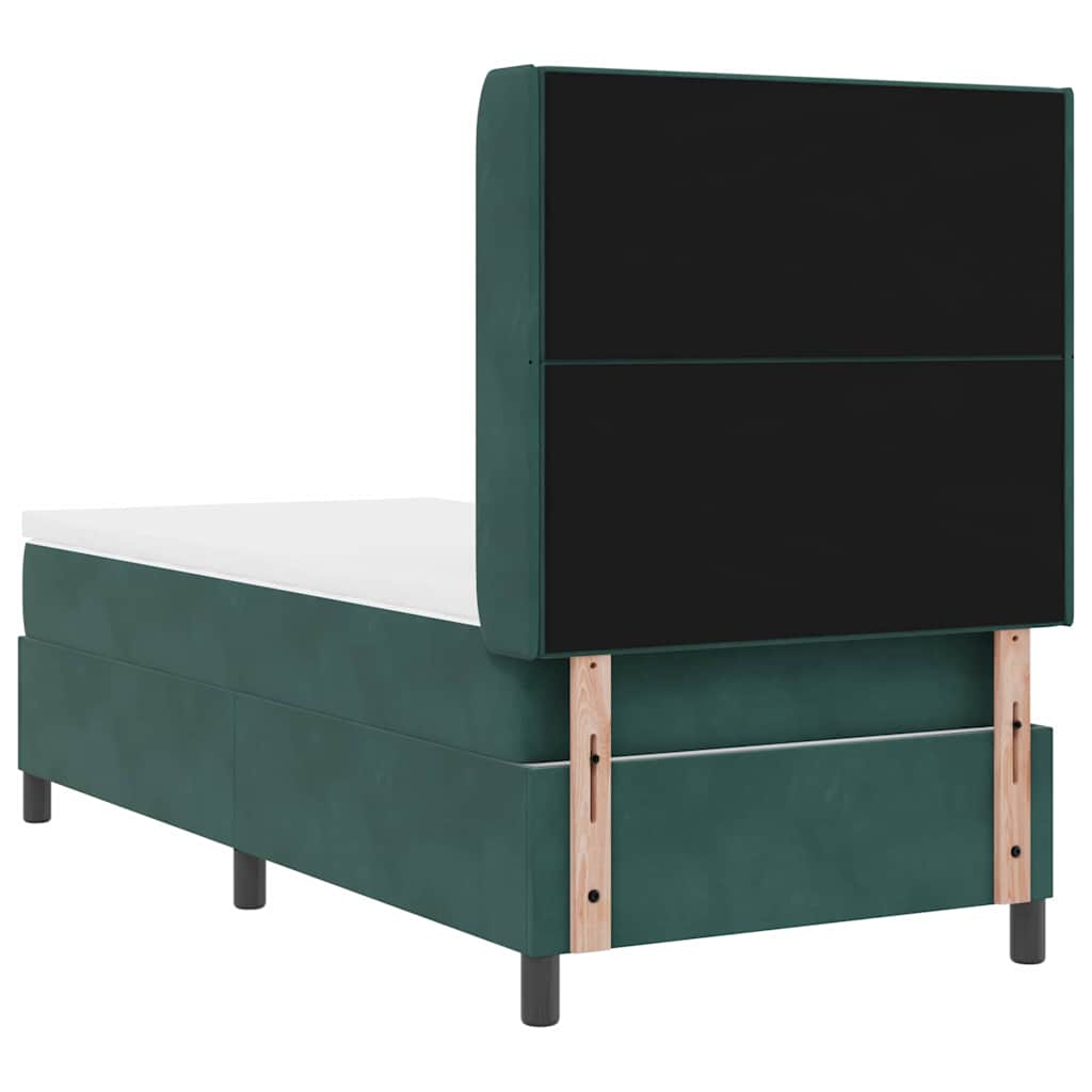Boxspringbed met hoofdeinde Donkergroen 90 x 190 cm Fluweel