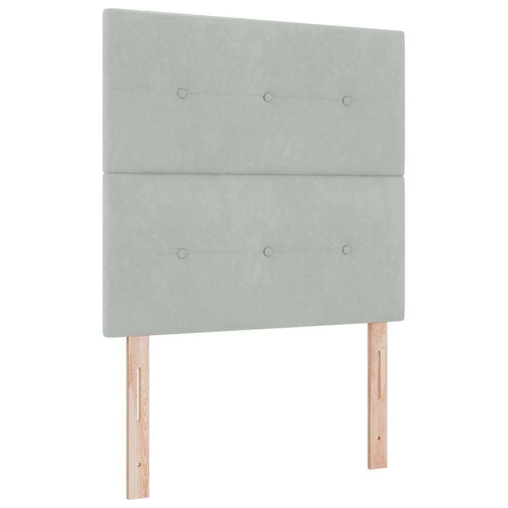 Boxspringbed met matras met LED Lichtgrijs 100 x 200 cm Fluweel is nu te koop bij PeponiXL, paradijselijk wonen!