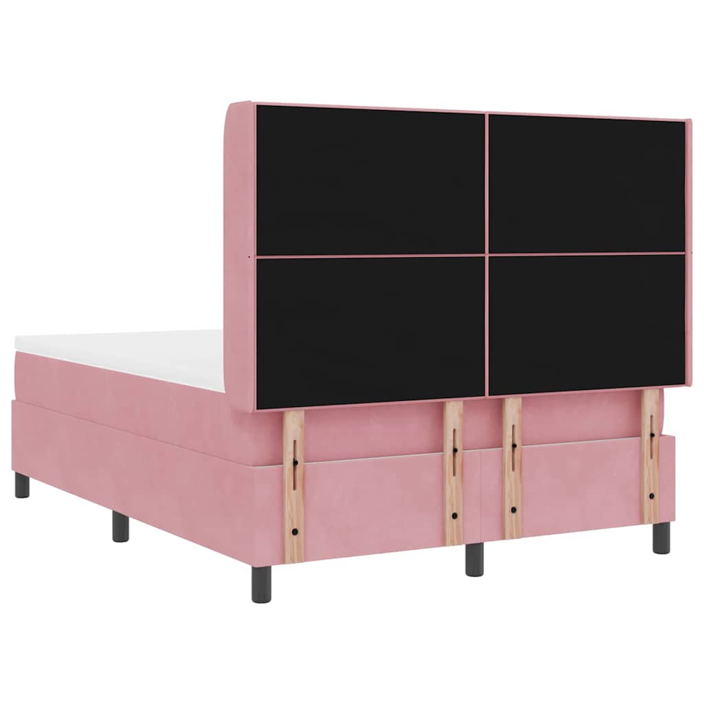 Boxspringbed met LED-stripverlichting Roze 140 x 190 cm Fluweel is nu te koop bij PeponiXL, paradijselijk wonen!
