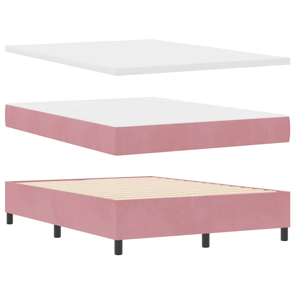Boxspringbed met matras met LED Roze 160 x 200 cm Fluweel is nu te koop bij PeponiXL, paradijselijk wonen!