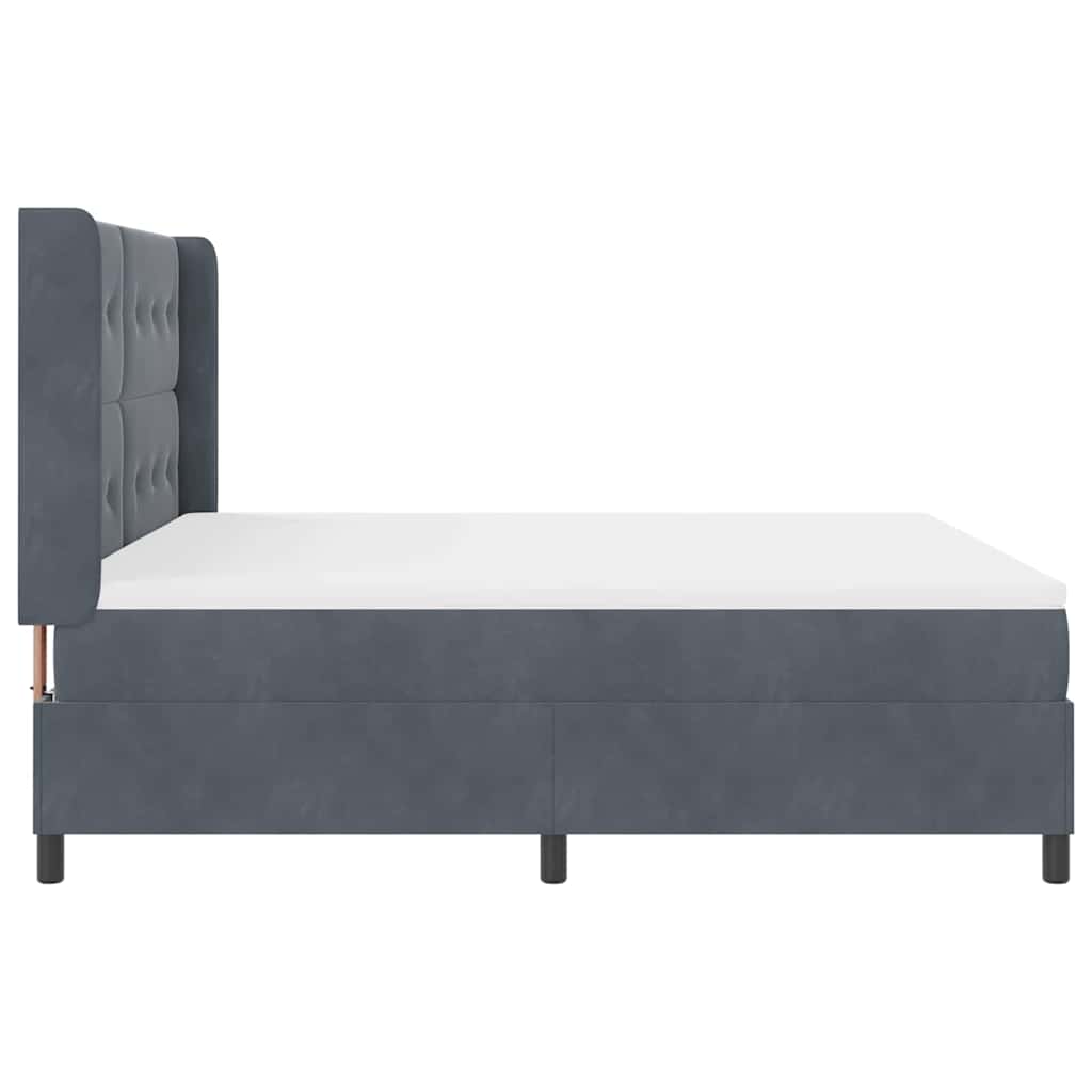 Boxspringbed met matras Donkergrijs 180 x 200 cm Fluweel is nu te koop bij PeponiXL, paradijselijk wonen!