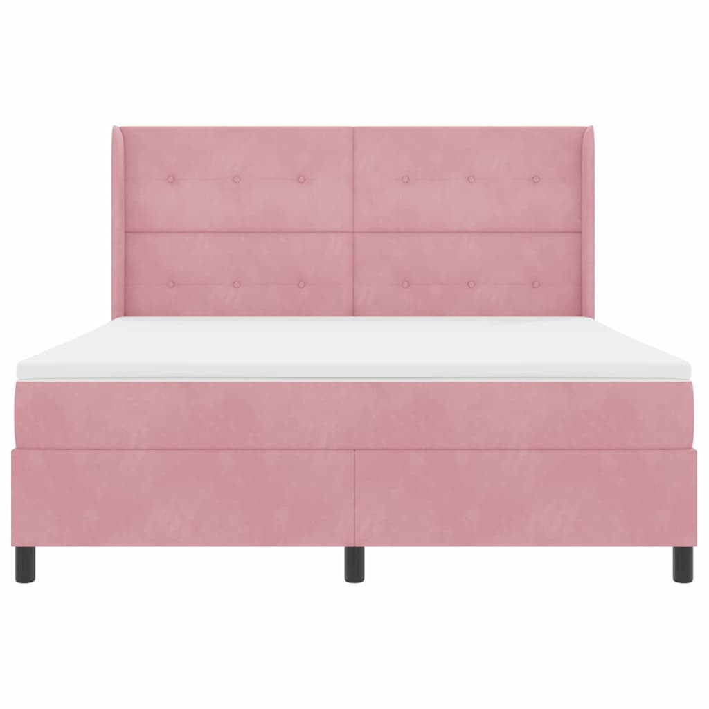 Boxspringbed met matras met LED Roze 180 x 200 cm Fluweel is nu te koop bij PeponiXL, paradijselijk wonen!