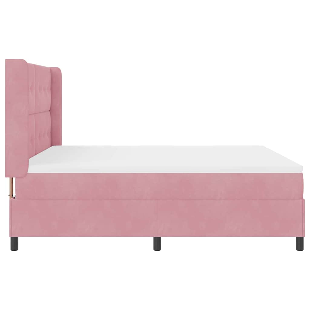 Boxspringbed met matras met LED Roze 180 x 200 cm Fluweel is nu te koop bij PeponiXL, paradijselijk wonen!