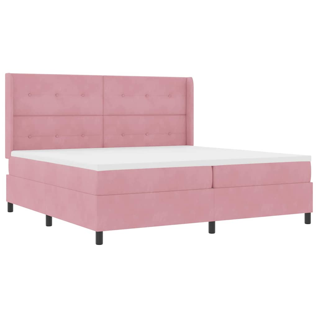 Boxspringbed met matras met LED Roze 200 x 200 cm Fluweel is nu te koop bij PeponiXL, paradijselijk wonen!