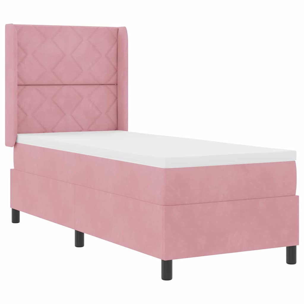 Boxspringbed met matras met LED Roze 80 x 200 cm Fluweel is nu te koop bij PeponiXL, paradijselijk wonen!