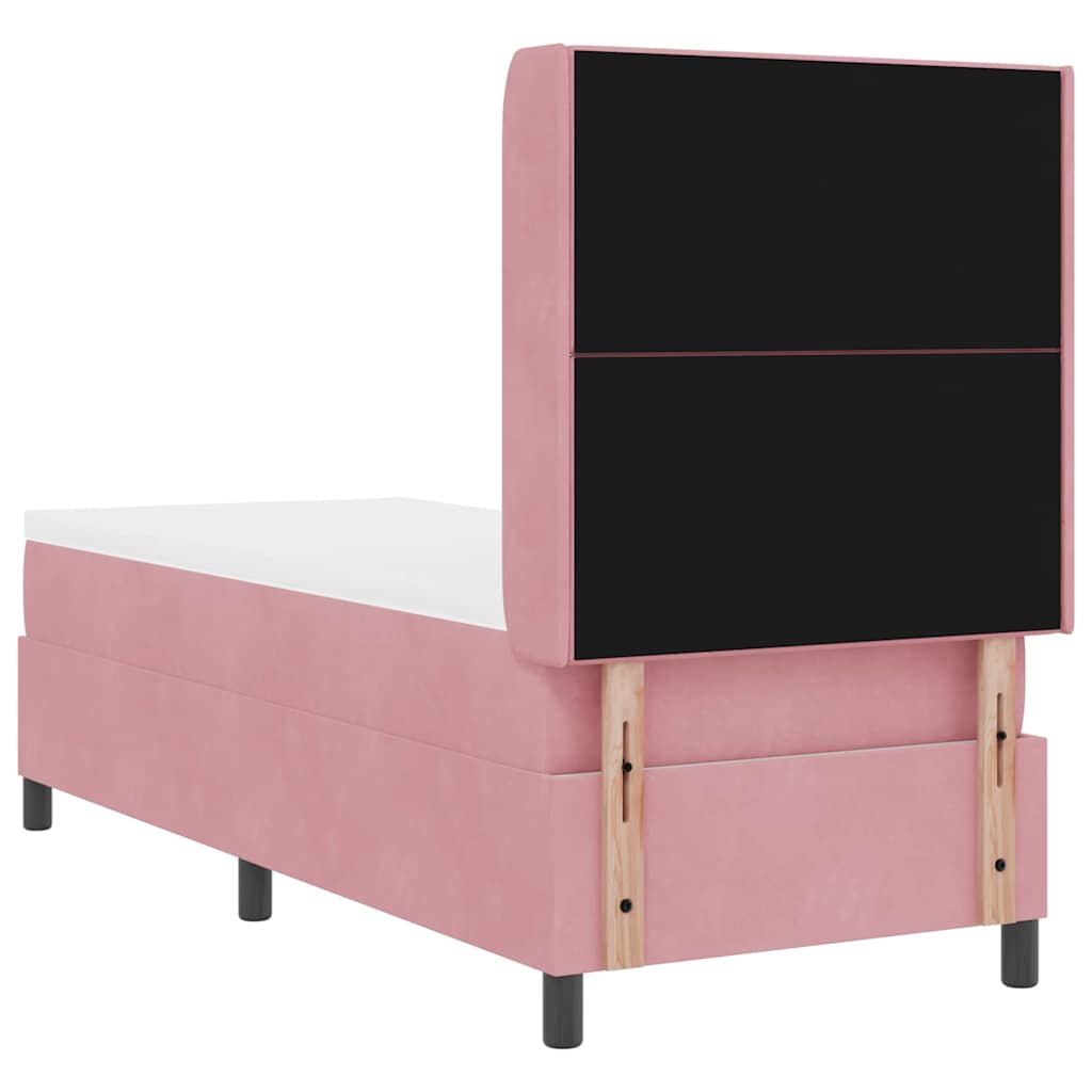Boxspringbed met matras met LED Roze 80 x 200 cm Fluweel is nu te koop bij PeponiXL, paradijselijk wonen!