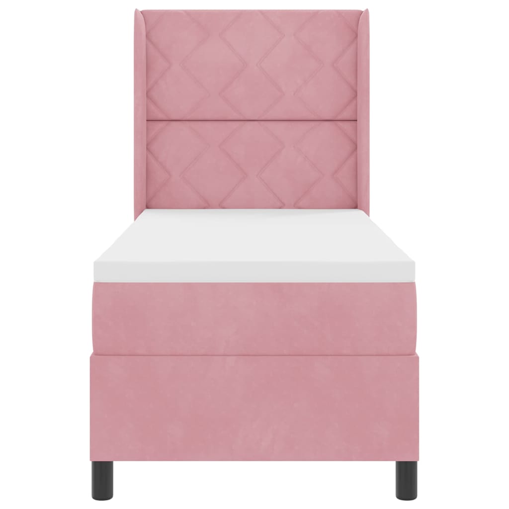 Boxspringbed met matras met LED Roze 80 x 200 cm Fluweel is nu te koop bij PeponiXL, paradijselijk wonen!