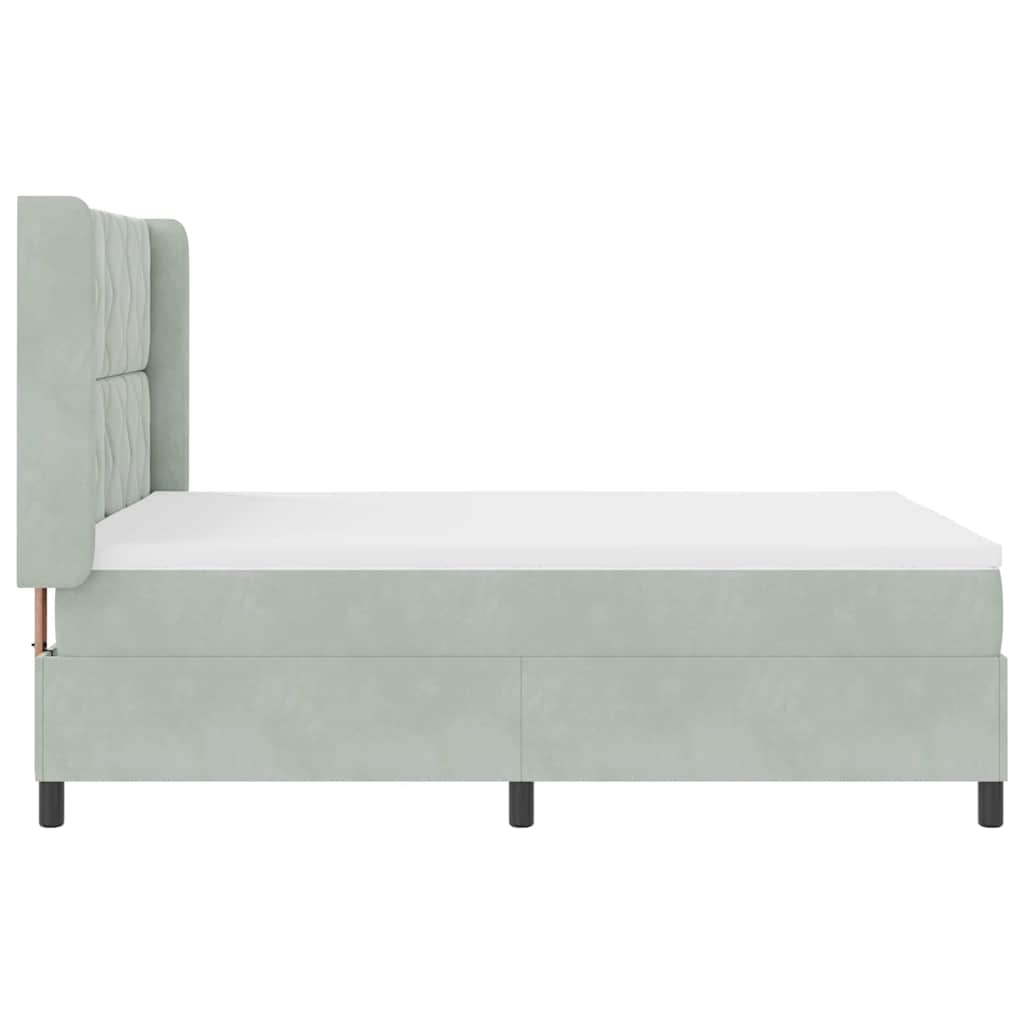 Boxspringbed met matras met LED Lichtgrijs 140 x 200 cm Fluweel is nu te koop bij PeponiXL, paradijselijk wonen!