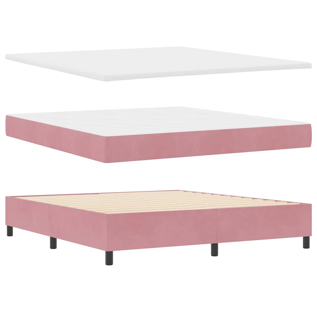 Boxspringbed met matras met LED Roze 180 x 200 cm Fluweel is nu te koop bij PeponiXL, paradijselijk wonen!
