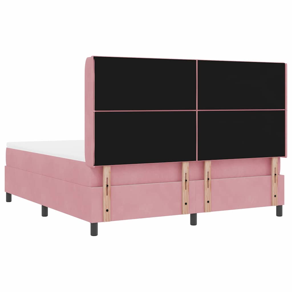 Boxspringbed met matras met LED Roze 180 x 200 cm Fluweel is nu te koop bij PeponiXL, paradijselijk wonen!