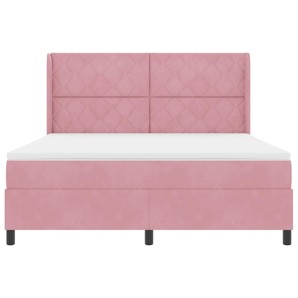 Boxspringbed met matras met LED Roze 180 x 200 cm Fluweel is nu te koop bij PeponiXL, paradijselijk wonen!