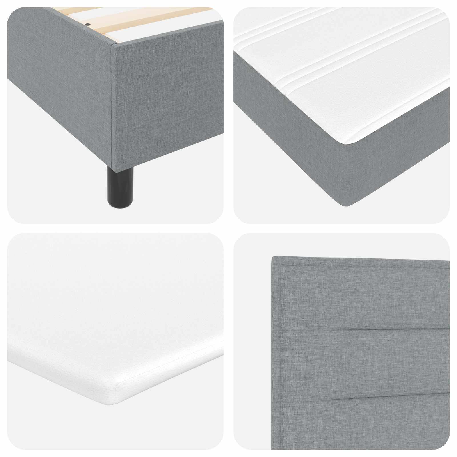 Boxspringbed met hoofdeinde Lichtgrijs 80 x 200 cm Stof is nu te koop bij PeponiXL, paradijselijk wonen!