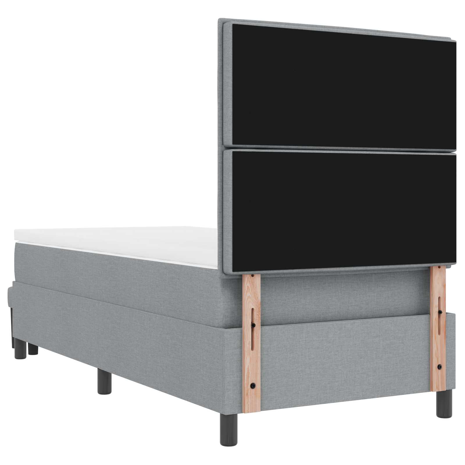 Boxspringbed met hoofdeinde Lichtgrijs 80 x 200 cm Stof is nu te koop bij PeponiXL, paradijselijk wonen!