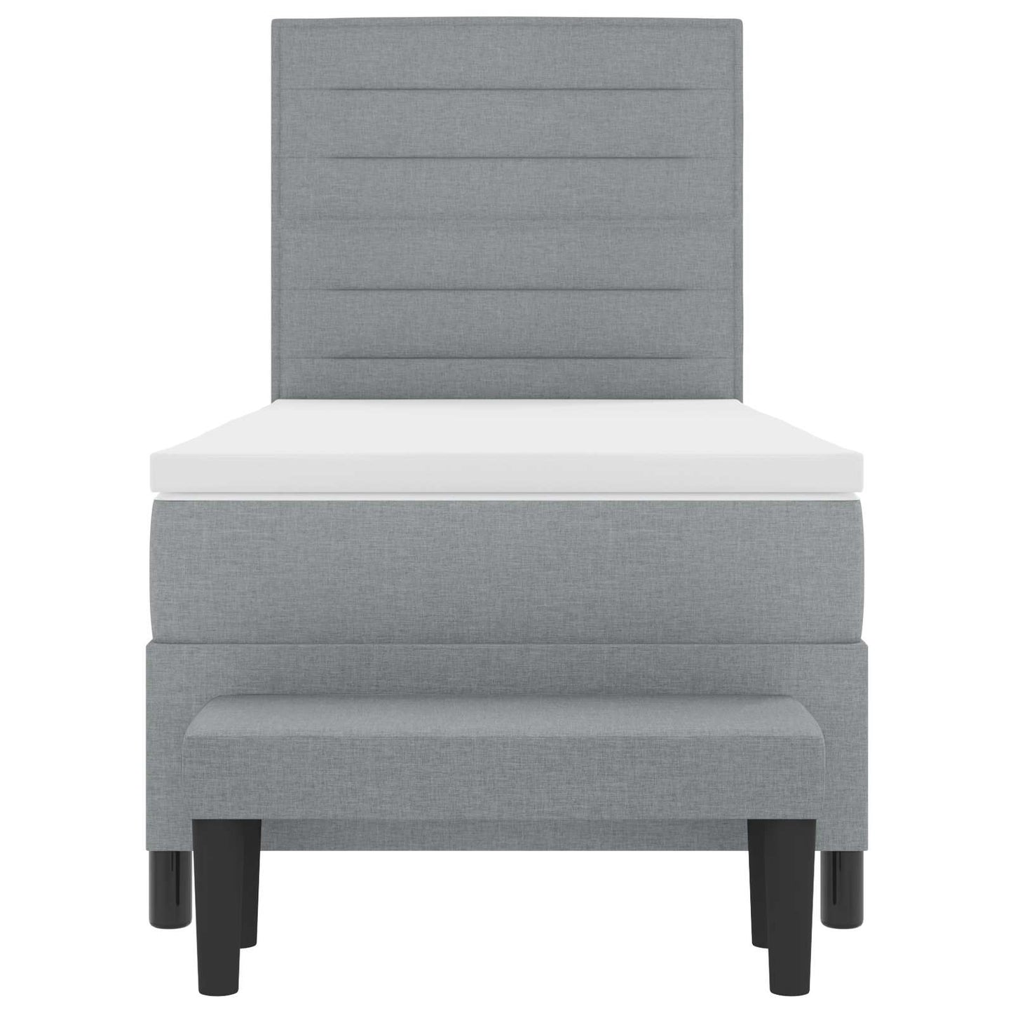 Boxspringbed met hoofdeinde Lichtgrijs 80 x 200 cm Stof is nu te koop bij PeponiXL, paradijselijk wonen!
