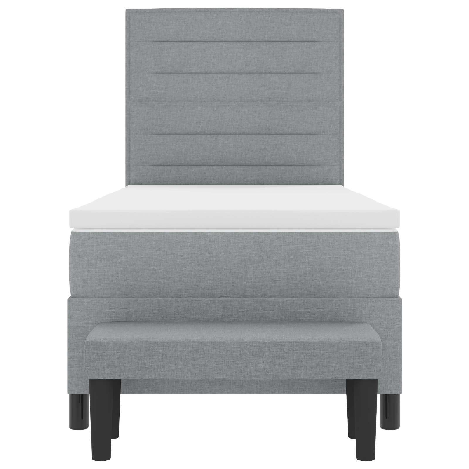 Boxspringbed met hoofdeinde Lichtgrijs 80 x 200 cm Stof is nu te koop bij PeponiXL, paradijselijk wonen!