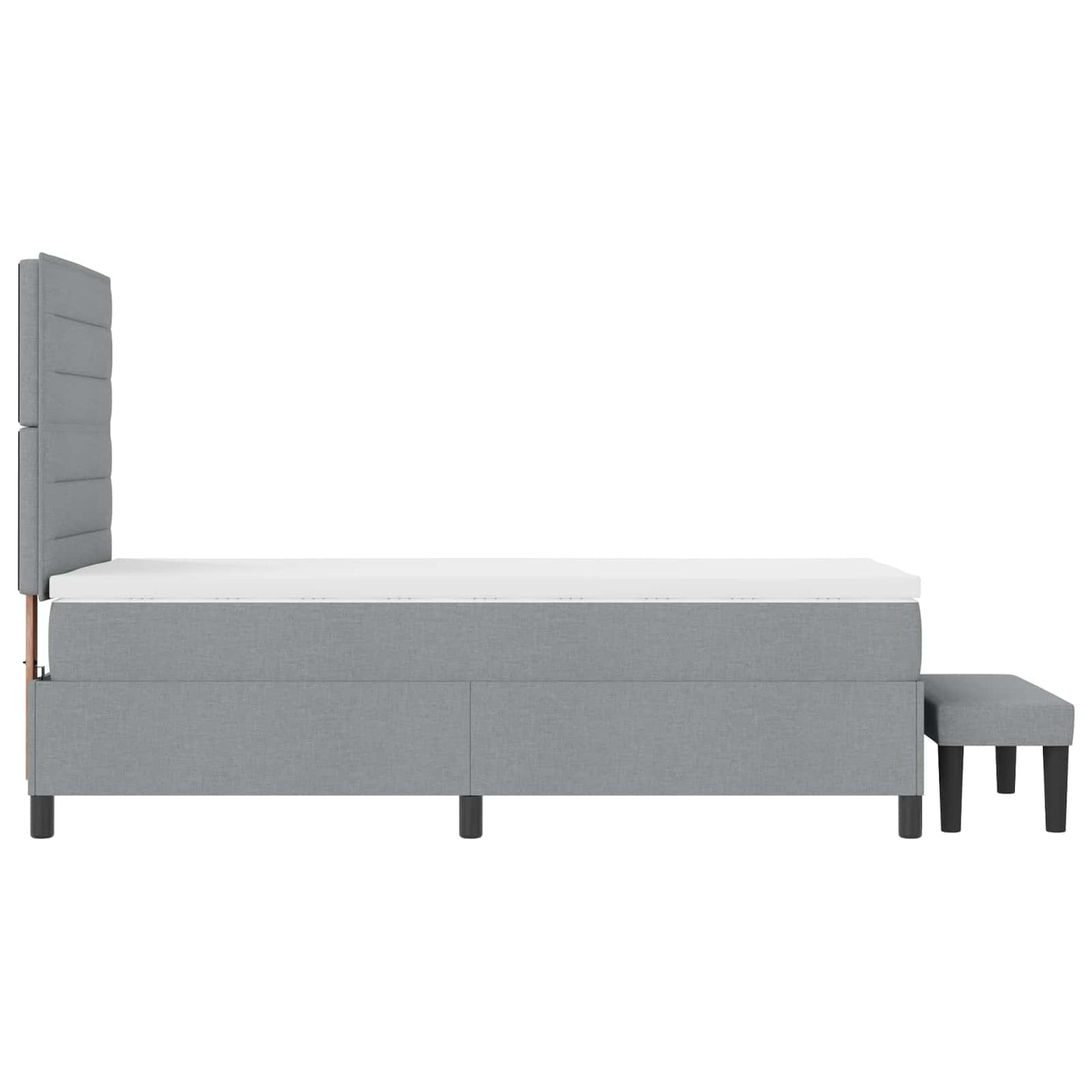Boxspringbed met hoofdeinde Lichtgrijs 80 x 200 cm Stof is nu te koop bij PeponiXL, paradijselijk wonen!