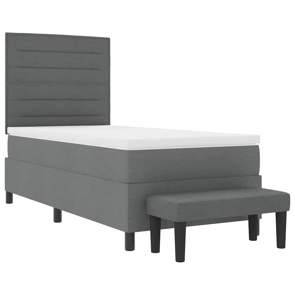 Boxspringbed met kussen Donkergrijs 80 x 200 cm Stof is nu te koop bij PeponiXL, paradijselijk wonen!