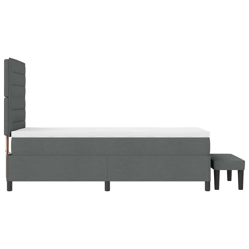 Boxspringbed met kussen Donkergrijs 80 x 200 cm Stof is nu te koop bij PeponiXL, paradijselijk wonen!