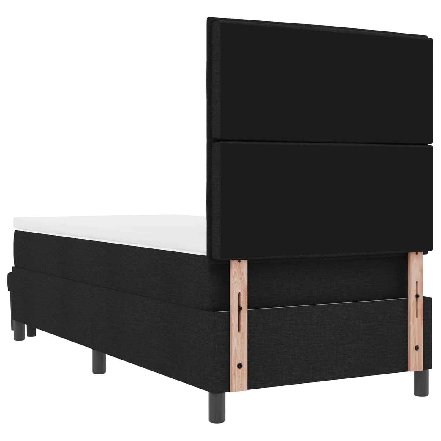 Boxspringbed met kussen met hoofdeinde Zwart 80 x 200 cm Stof is nu te koop bij PeponiXL, paradijselijk wonen!