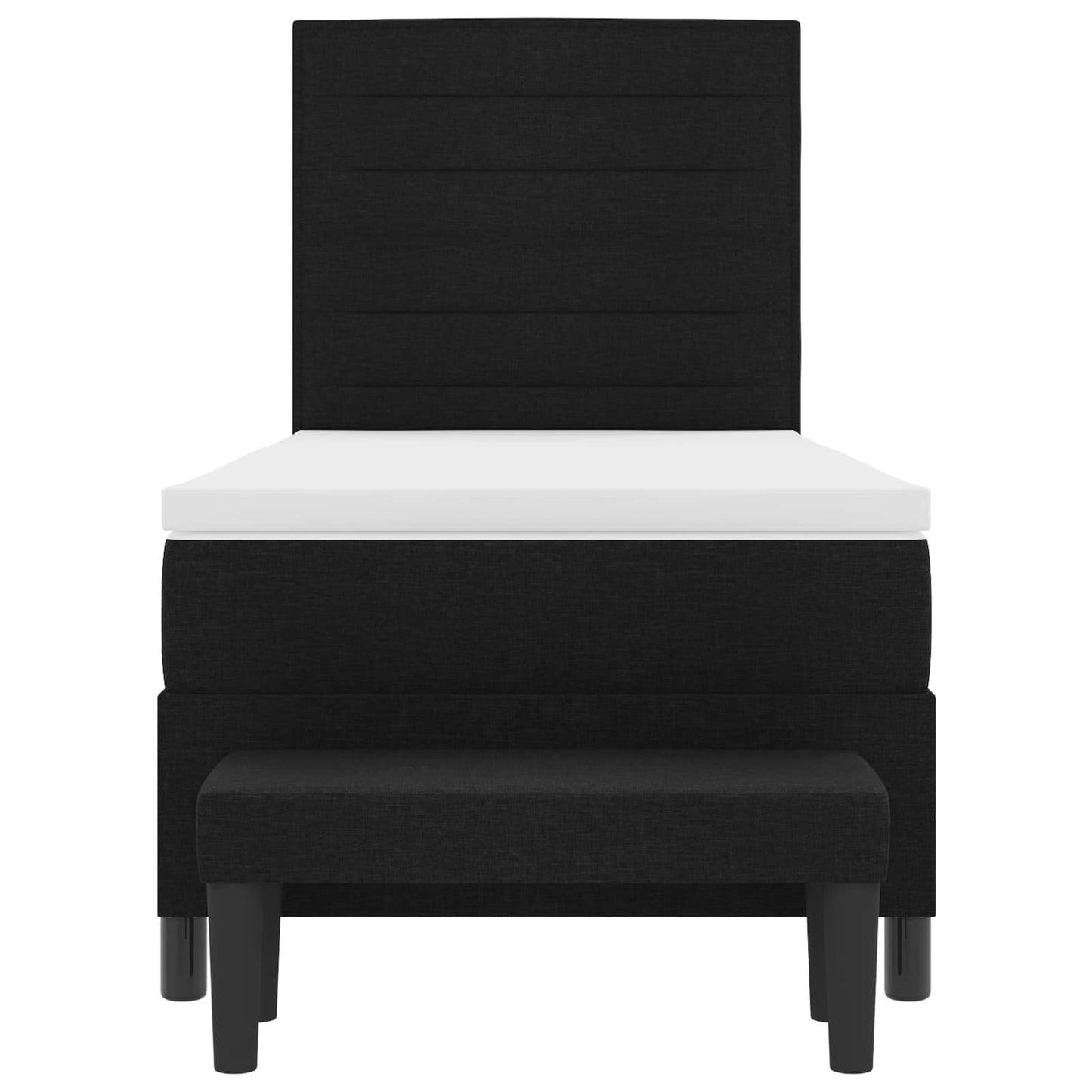 Boxspringbed met kussen met hoofdeinde Zwart 80 x 200 cm Stof is nu te koop bij PeponiXL, paradijselijk wonen!