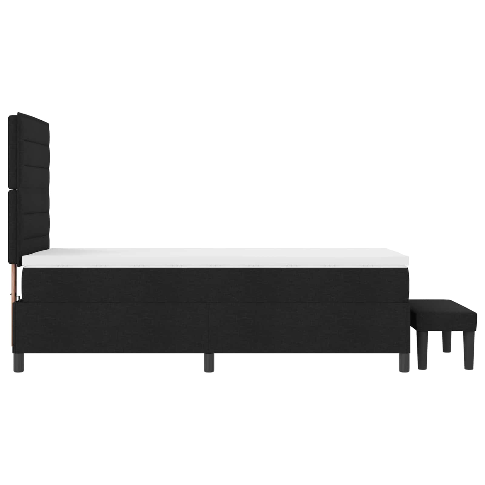 Boxspringbed met kussen met hoofdeinde Zwart 80 x 200 cm Stof is nu te koop bij PeponiXL, paradijselijk wonen!