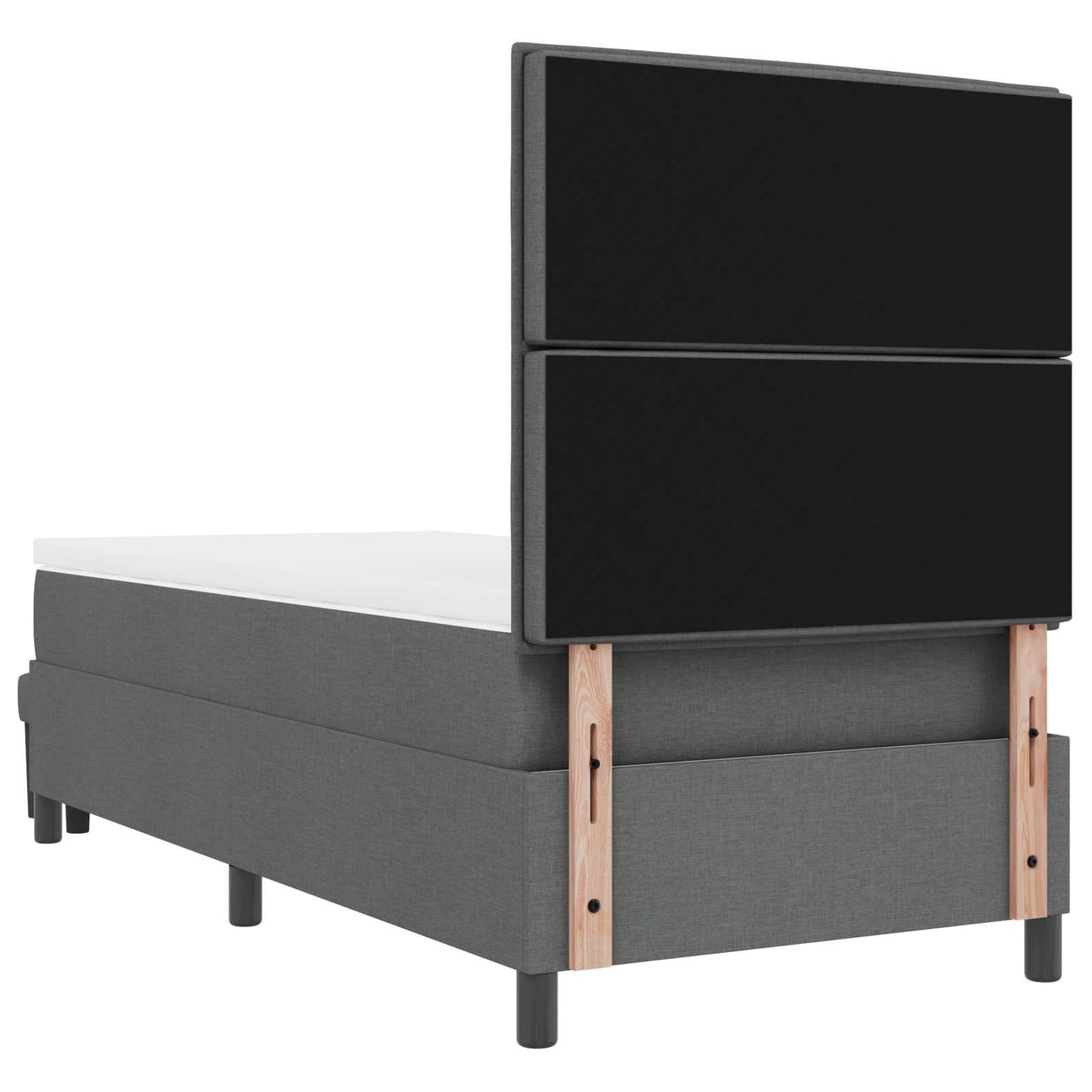 Boxspringbed met kussen Donkergrijs 90 x 190 cm Stof is nu te koop bij PeponiXL, paradijselijk wonen!