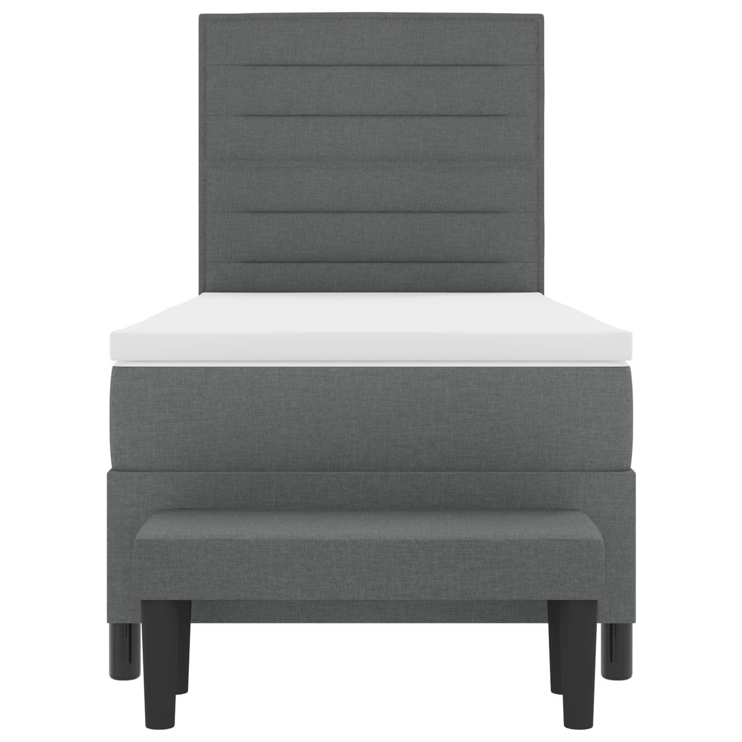 Boxspringbed met kussen Donkergrijs 90 x 190 cm Stof is nu te koop bij PeponiXL, paradijselijk wonen!
