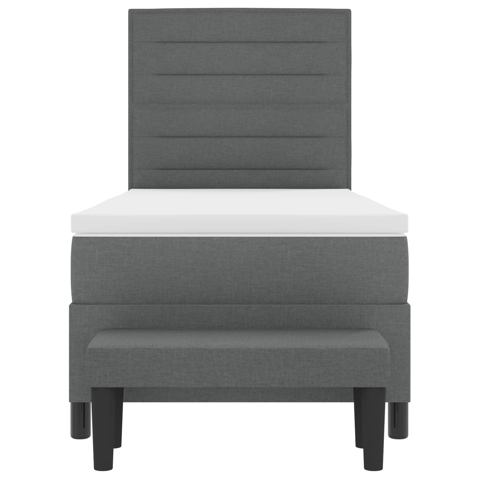Boxspringbed met kussen Donkergrijs 90 x 190 cm Stof is nu te koop bij PeponiXL, paradijselijk wonen!