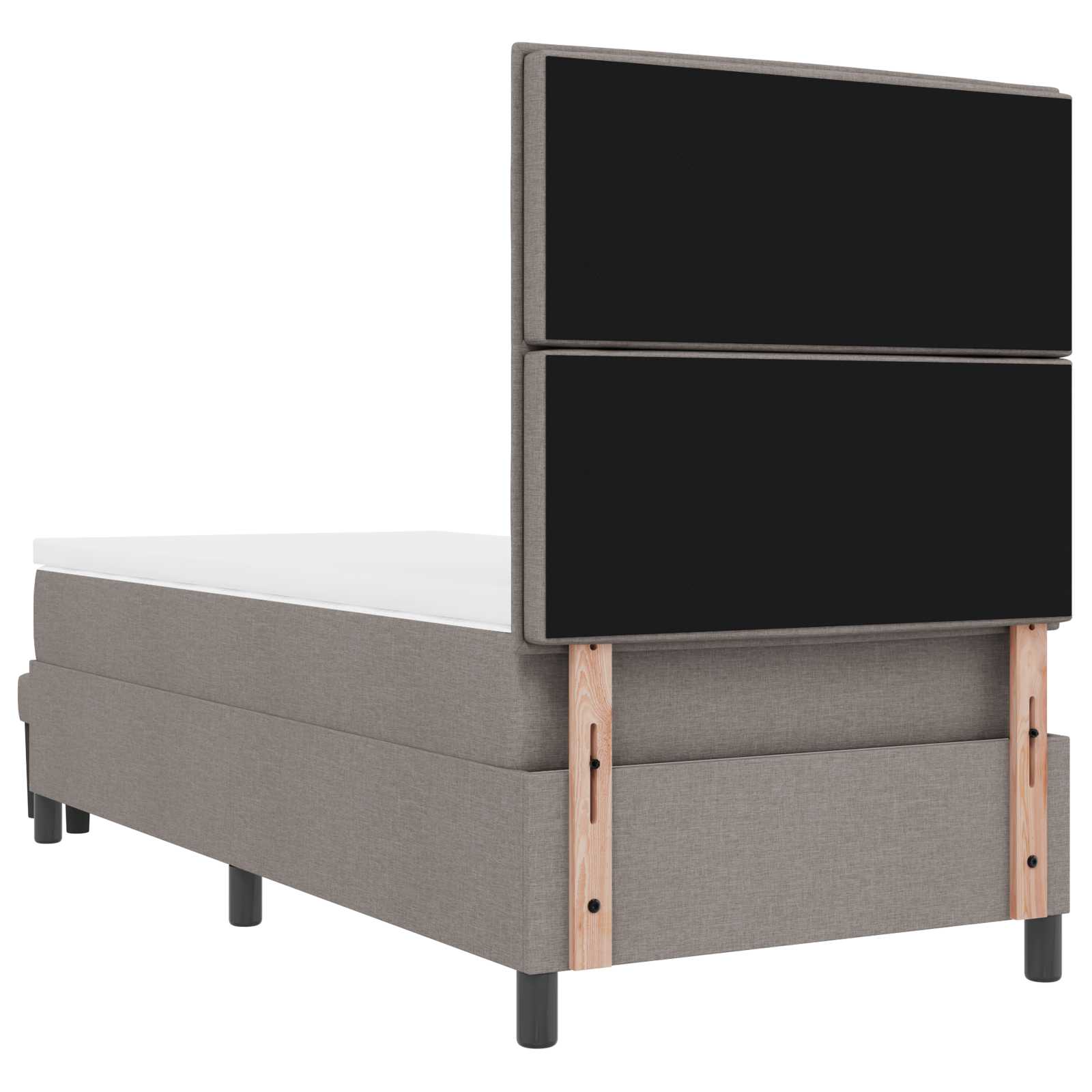 Boxspringbed met hoofdeinde Taupe 90 x 190 cm Stof is nu te koop bij PeponiXL, paradijselijk wonen!