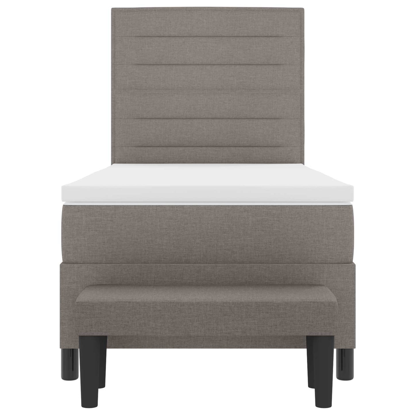 Boxspringbed met hoofdeinde Taupe 90 x 190 cm Stof is nu te koop bij PeponiXL, paradijselijk wonen!