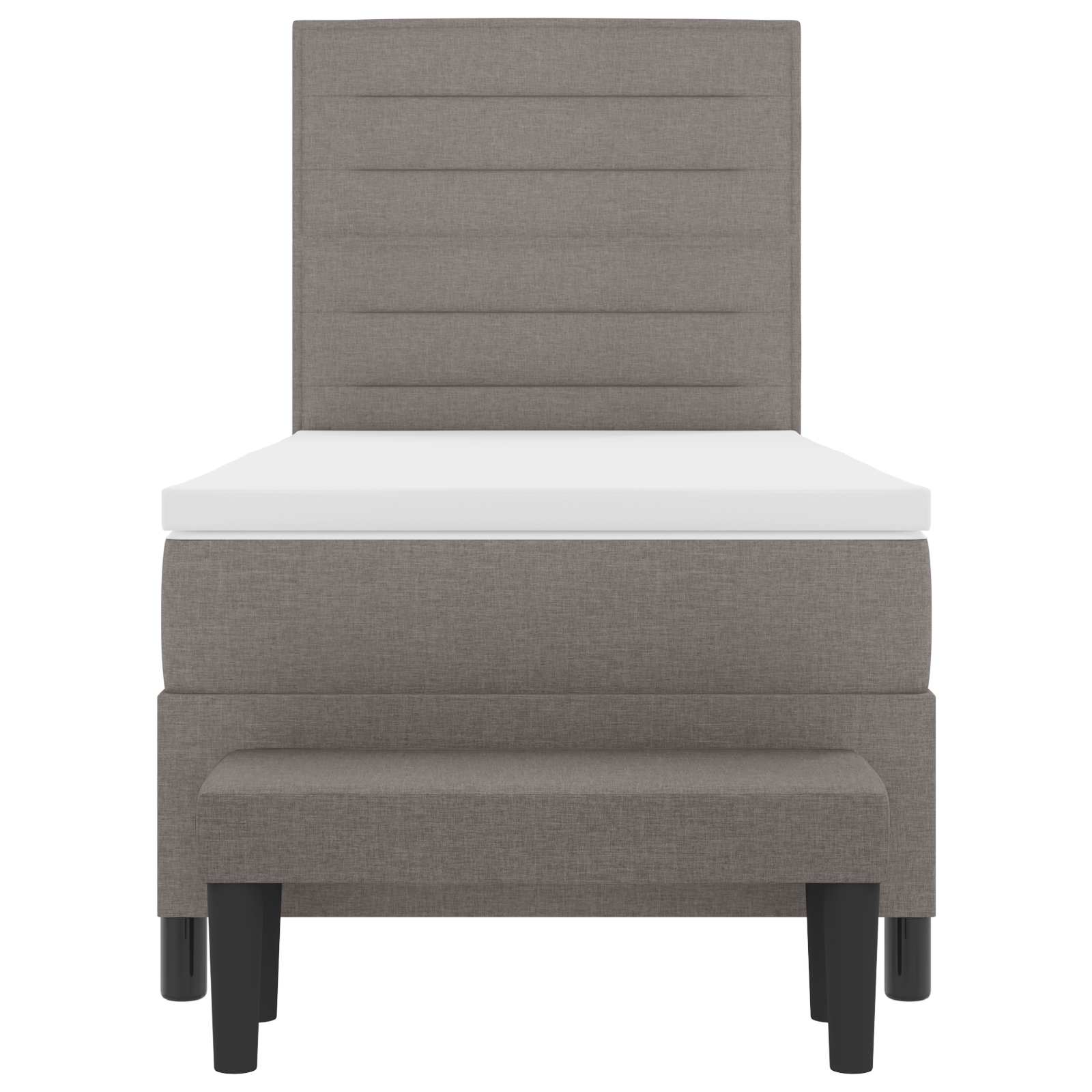 Boxspringbed met hoofdeinde Taupe 90 x 190 cm Stof is nu te koop bij PeponiXL, paradijselijk wonen!
