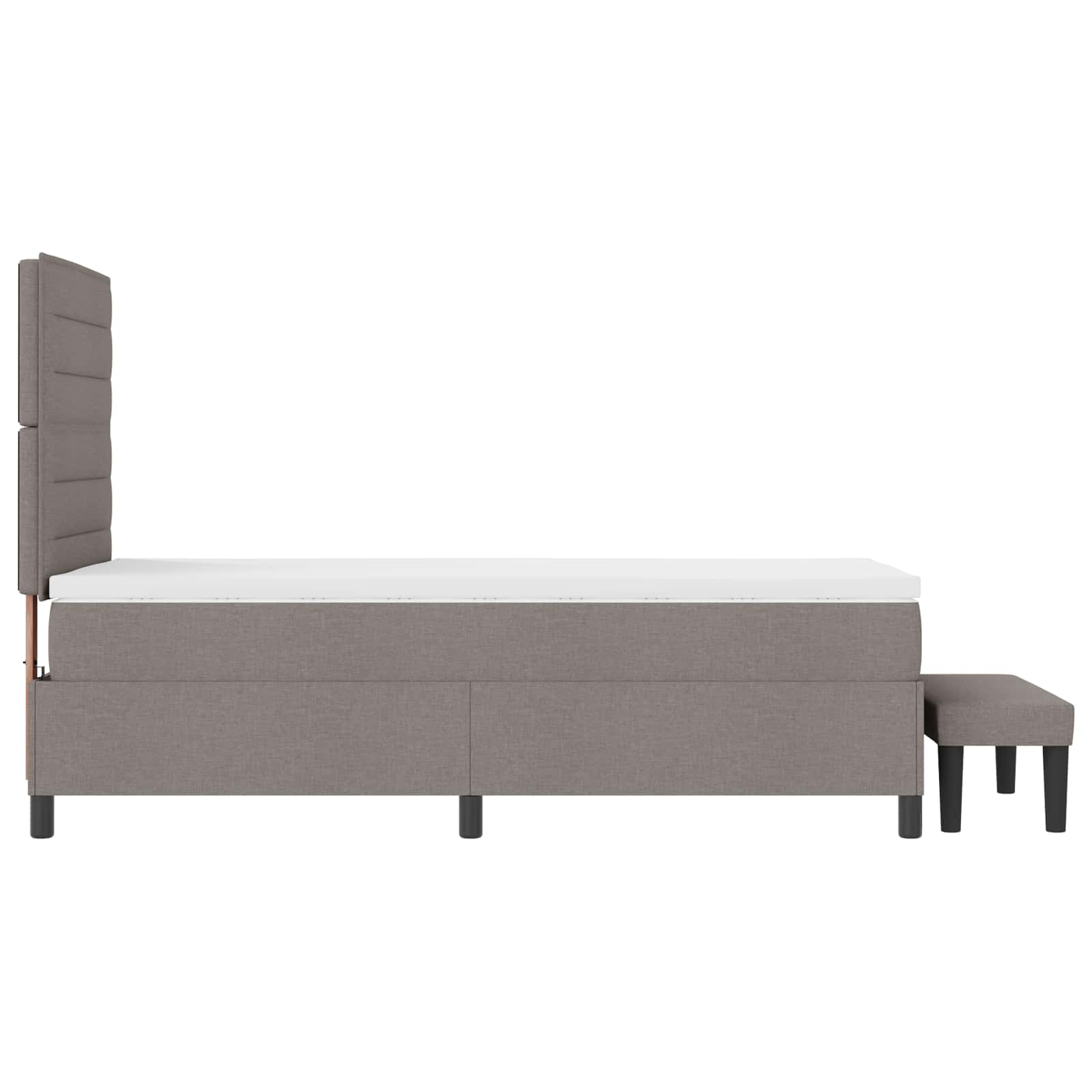 Boxspringbed met hoofdeinde Taupe 90 x 190 cm Stof is nu te koop bij PeponiXL, paradijselijk wonen!