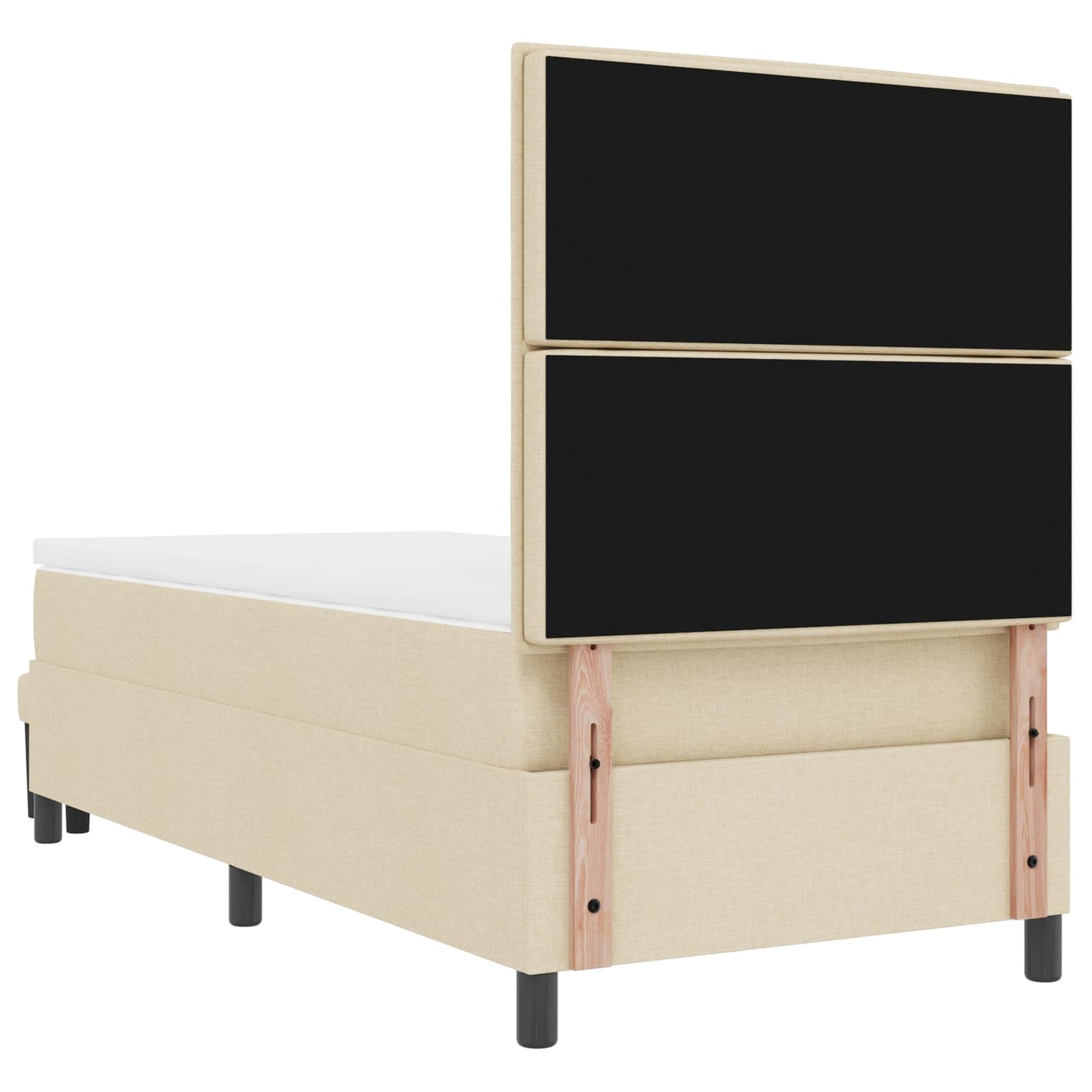 Boxspringbed met hoofdeinde Crème 90 x 190 cm Stof is nu te koop bij PeponiXL, paradijselijk wonen!