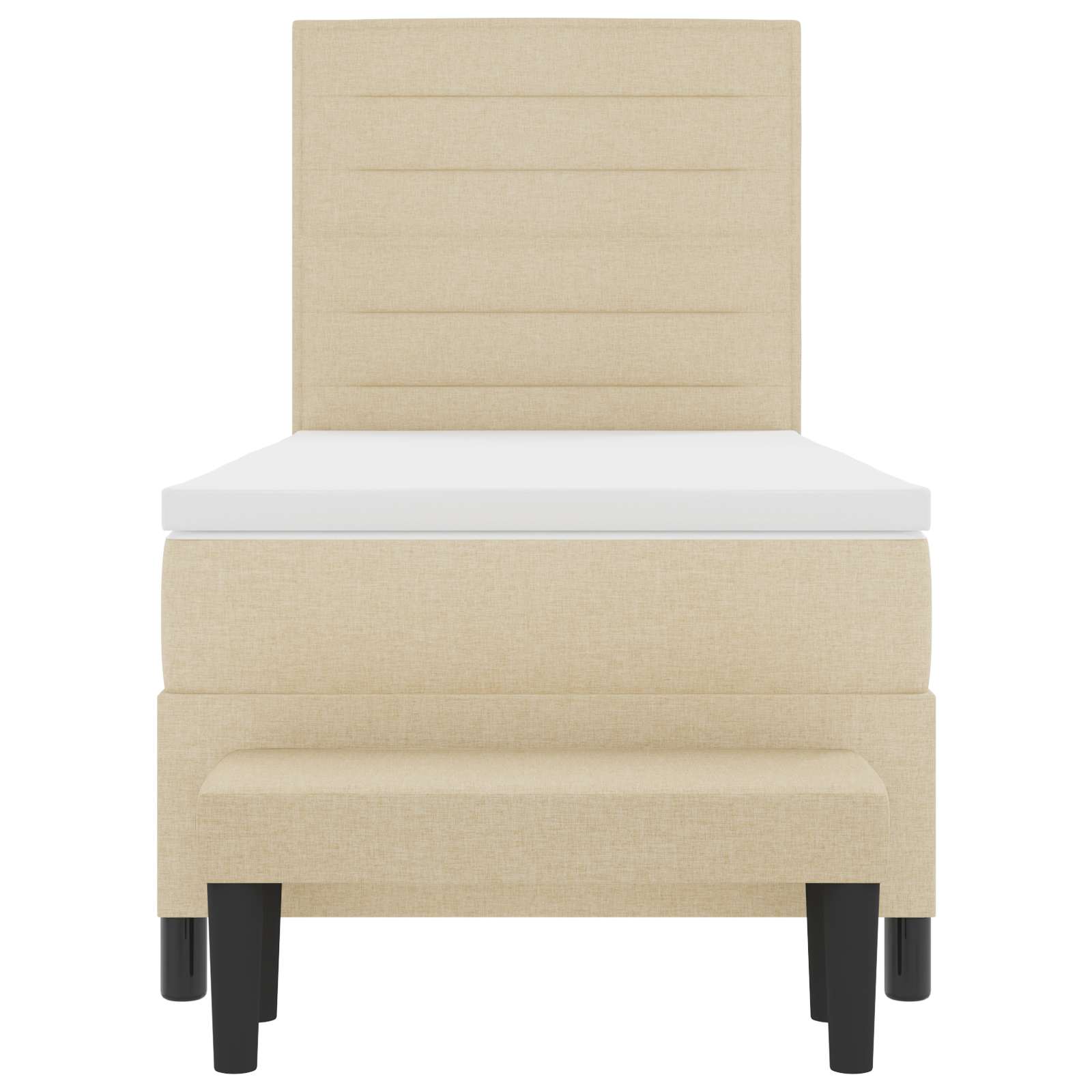 Boxspringbed met hoofdeinde Crème 90 x 190 cm Stof is nu te koop bij PeponiXL, paradijselijk wonen!