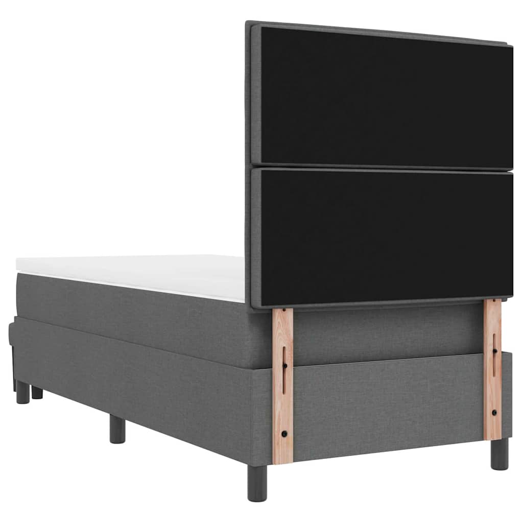 Boxspringbed met kussen Donkergrijs 90 x 200 cm Stof is nu te koop bij PeponiXL, paradijselijk wonen!
