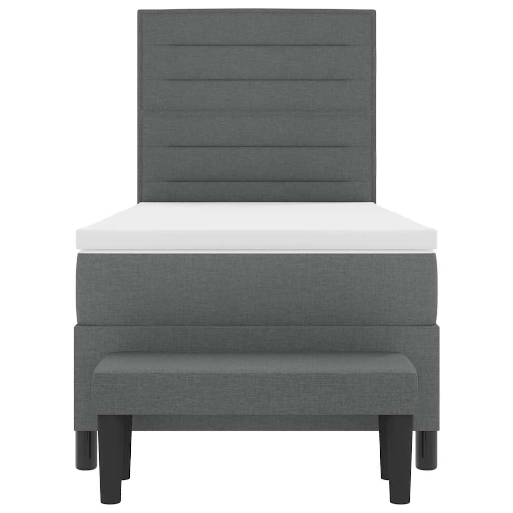 Boxspringbed met kussen Donkergrijs 90 x 200 cm Stof is nu te koop bij PeponiXL, paradijselijk wonen!