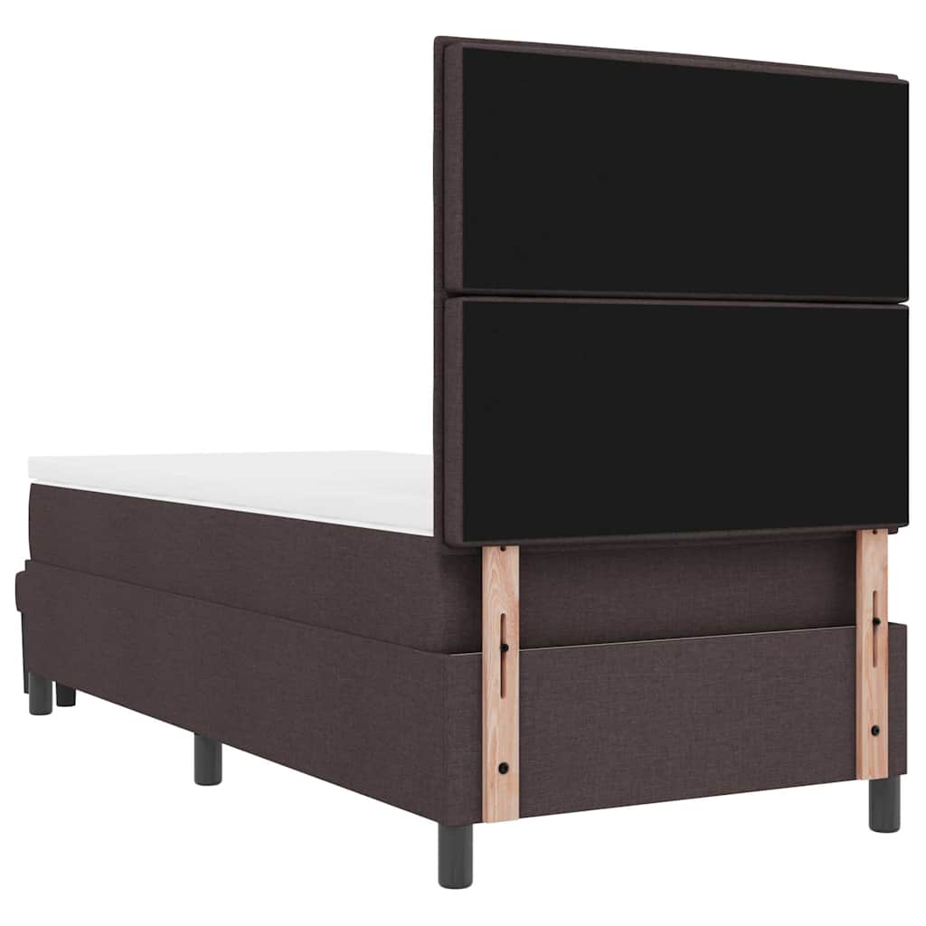 Boxspringbed met hoofdeinde Donkerbruin 90 x 200 cm Stof is nu te koop bij PeponiXL, paradijselijk wonen!